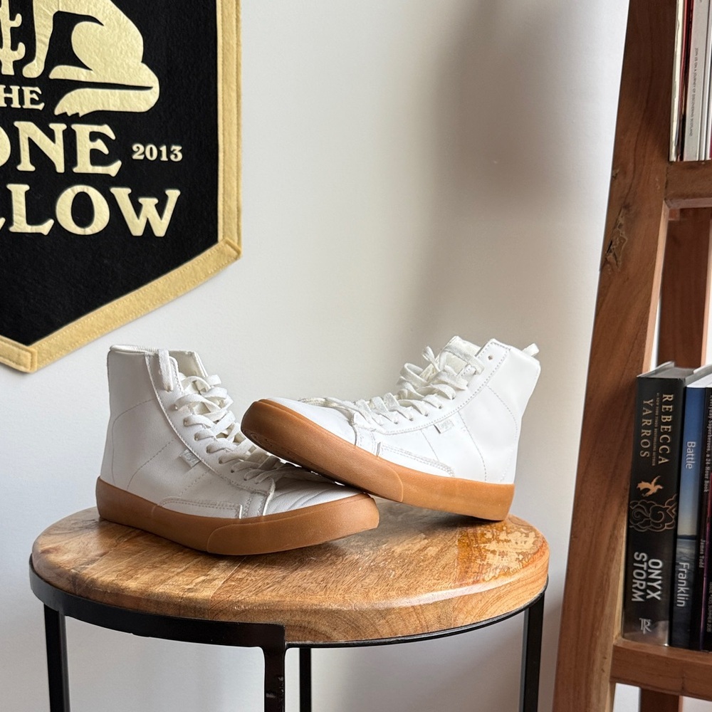 Lugz White High-Top Sneakers with Gum Sole